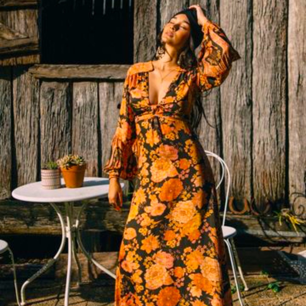 Nine Lives Bazaar Slow Dance Maxi Dress in Black Magic